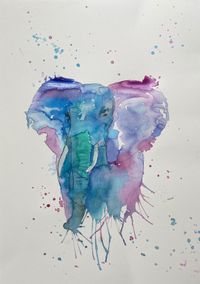 Aquarell-Elefant